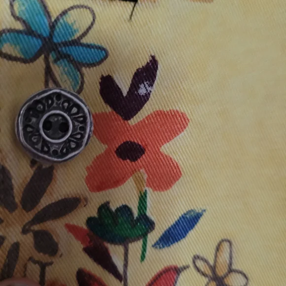 Chico's Yellow Jacket with Floral and House Print - Picture 3 of 8